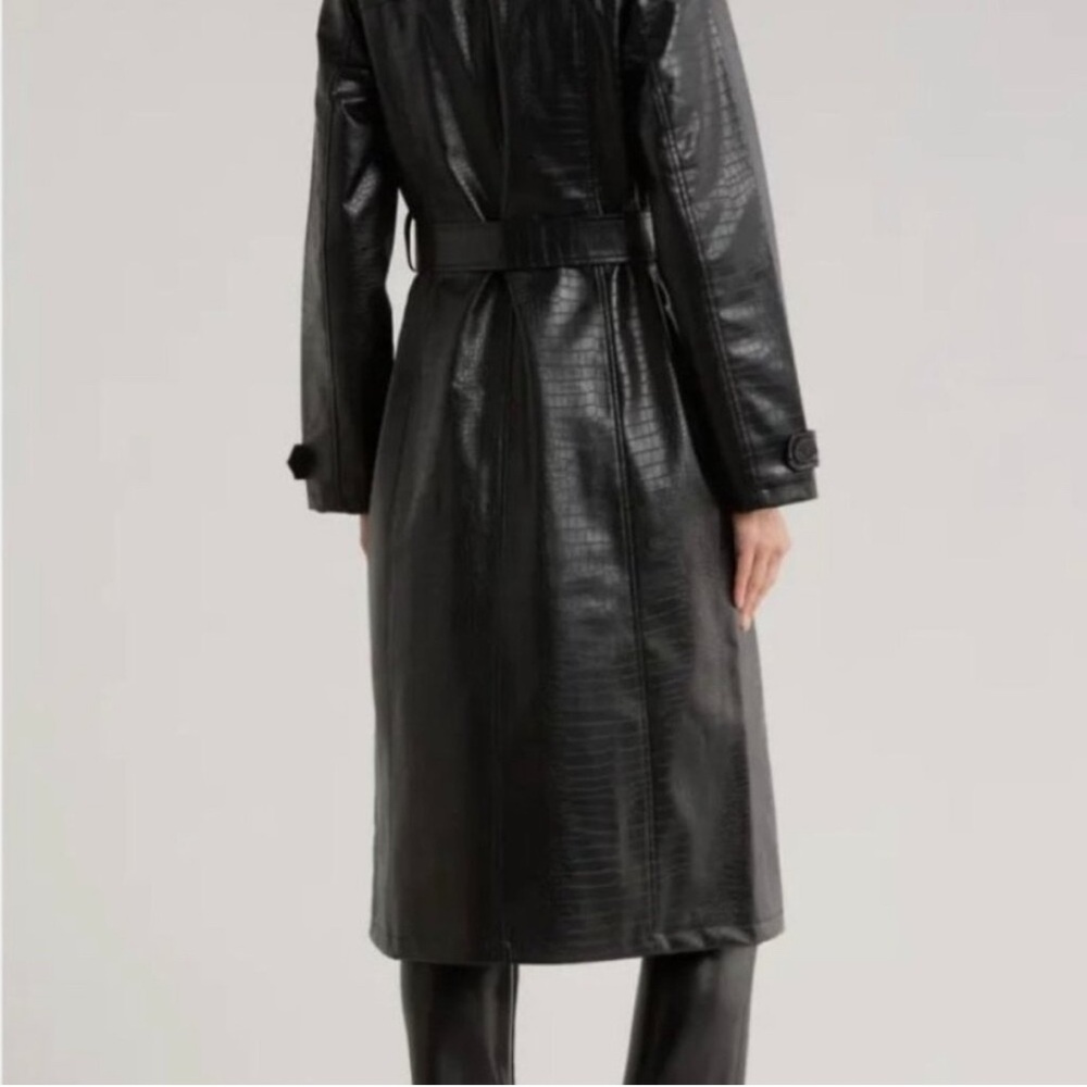 Jason Wu Black Textured Trench Coat - Picture 5 of 6